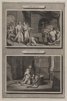 KG 12142
          <br/>
          Illustraties uit de Bijbel van Martin, Daniel XIV.22-26, Daniel doet de draak sterven & 't Gebed van Manasse in de ketenen.
          <br/>
          <em>Gouwen, Giliam van der (ca. 1657-1716)</em>